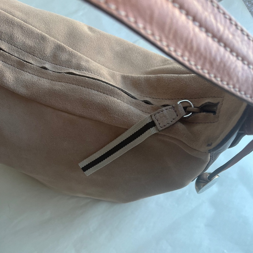 NWT Furla Medium Beige Brown Tan Shoulder Hobo Leather Casual Bag Purse - Picture 8 of 13